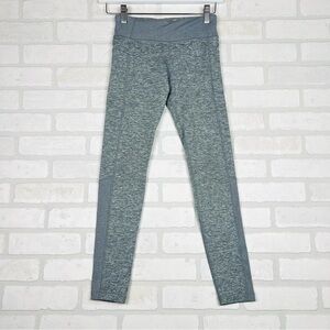 Athleta Girl Grey Space Dye Ribbed Waistband Leggings with Pockets Size L 12